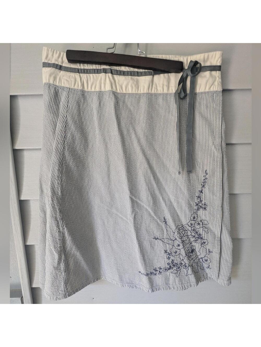 Free People Blue and White A-Line Skirt Casual Resort Wear